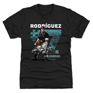 Pudge Rodriguez Florida Marlins Majestic Cooperstown Player Name & Number T- Shirt - Black